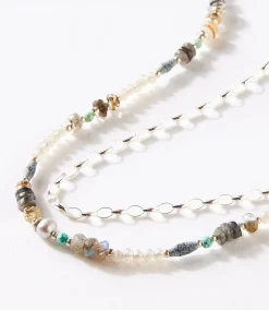 Abalone and Pearl Multistrand Necklace