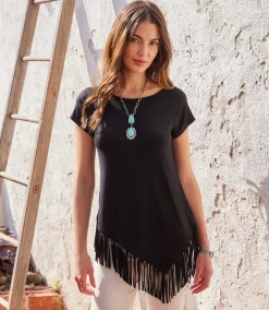 Angled Fringe Top