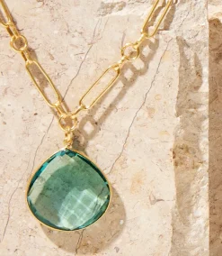 Aqua Quartz Pendant Necklace