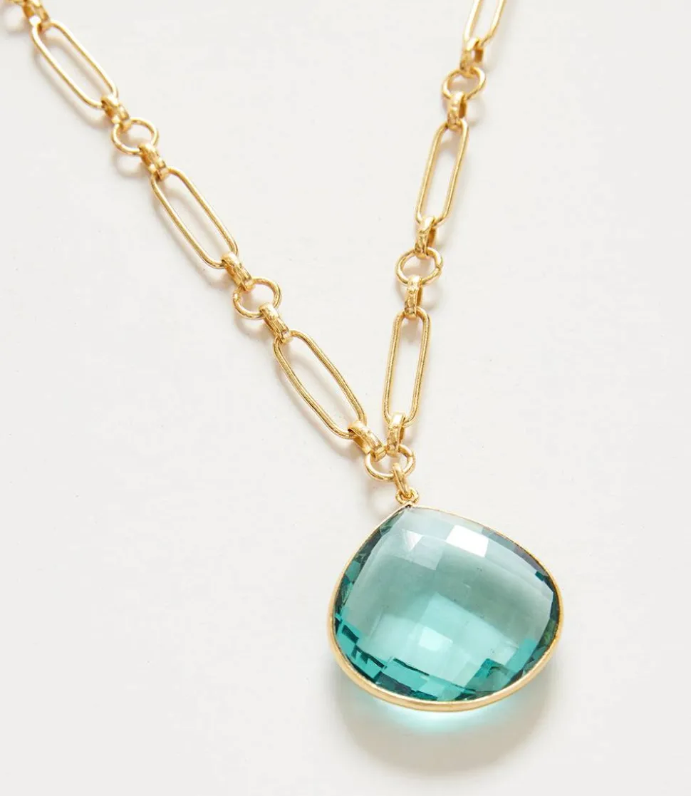 Aqua Quartz Pendant Necklace