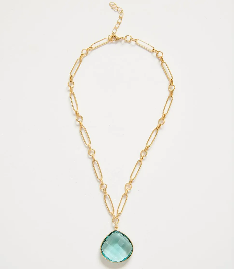 Aqua Quartz Pendant Necklace