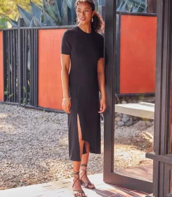Asymmetric Front Slit Dress