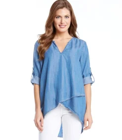 Asymmetric Hem Wrap Top