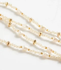 Beaded Gemstone And Pearl Stretch Bracelet