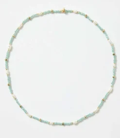 Beaded Gemstone And Pearl Stretch Bracelet