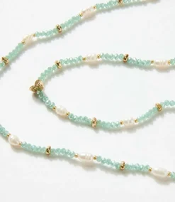 Beaded Gemstone And Pearl Stretch Bracelet