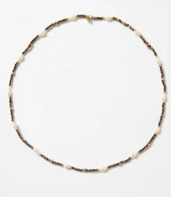 Beaded Gemstone And Pearl Stretch Bracelet