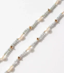 Beaded Gemstone And Pearl Stretch Bracelet