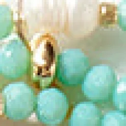 Beaded Gemstone And Pearl Stretch Bracelet