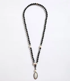 Beaded Long Mother of Pearl Necklace