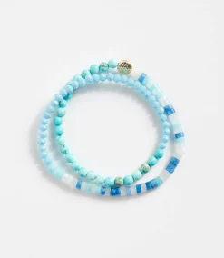 Beaded Turquoise and Gemstone Stretch Bracelet
