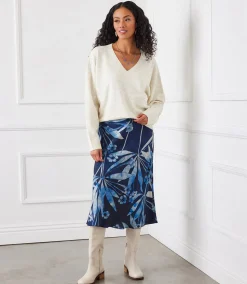 Bias Cut Midi Skirt