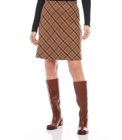 Bias Cut Plaid Skirt