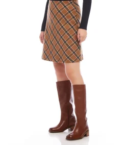 Bias Cut Plaid Skirt