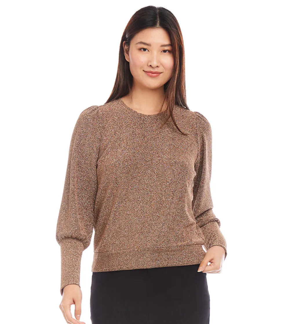 Bishop Sleeve Metallic Top