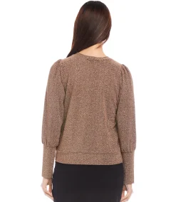 Bishop Sleeve Metallic Top