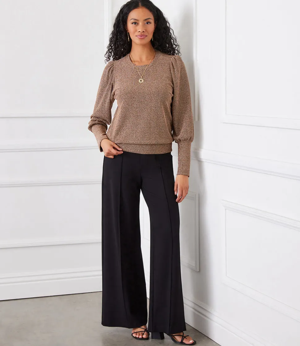 Bishop Sleeve Metallic Top