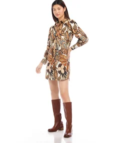 Blouson Sleeve Shirtdress