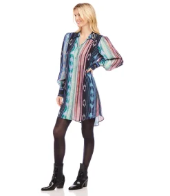 Blouson Sleeve Shirtdress
