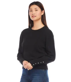 Button Sleeve Sweater