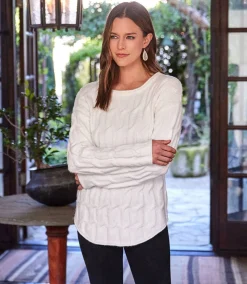 Cable Shirttail Sweater