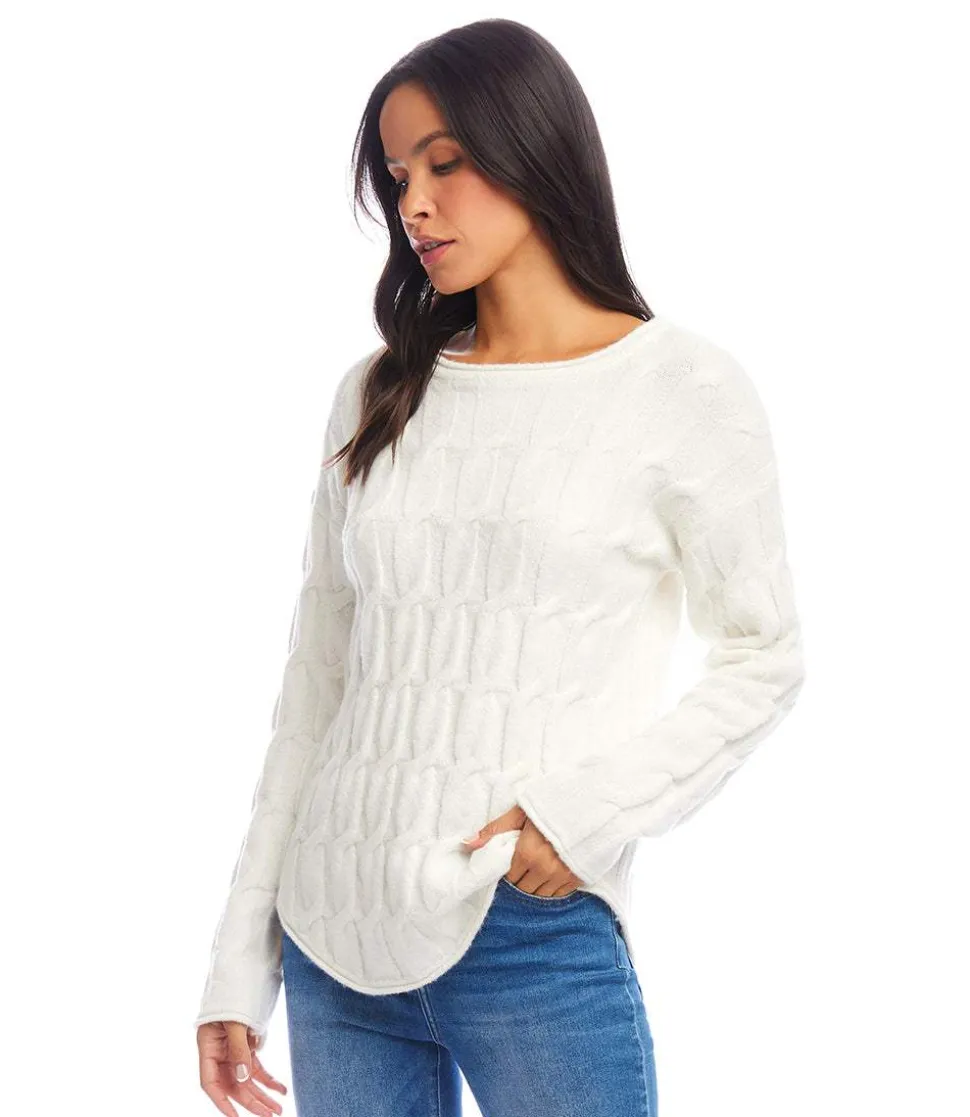 Cable Shirttail Sweater