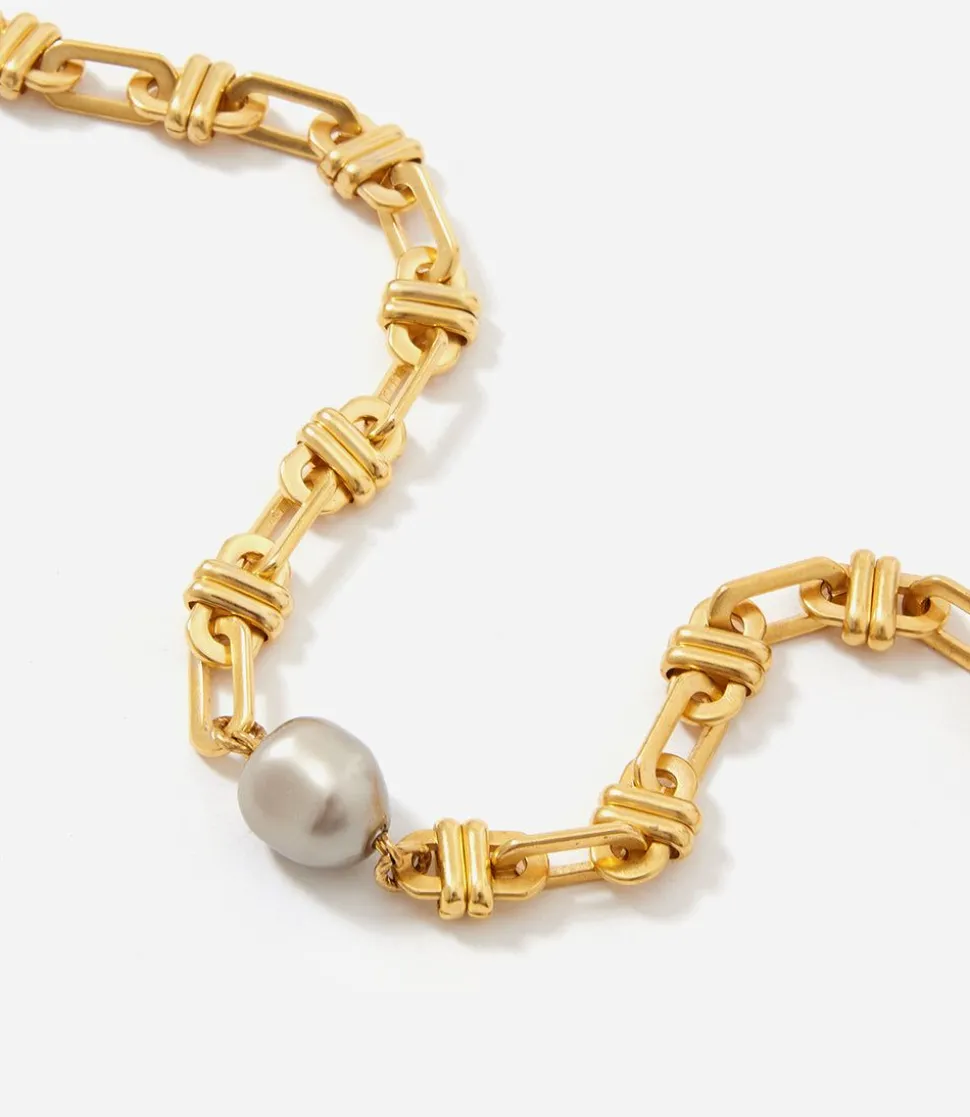 Chainlink Necklace With Pearl