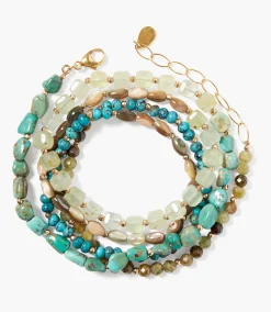 Chan Luu Beaded Wrap Turquoise Bracelet