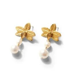 Chan Luu Floral Charm And Pearl Earrings