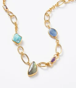 Chan Luu Mixed Gemstone Chainlink Necklace
