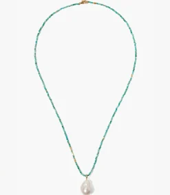 Chan Luu Pearl Pendant With Turquoise Chain