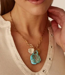 Chan Luu Turquoise Cluster Necklace