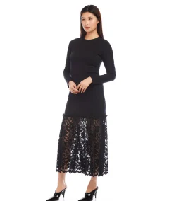 Contrast Lace Column Dress