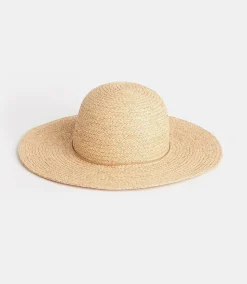 Contrast Tie Raffia Hat
