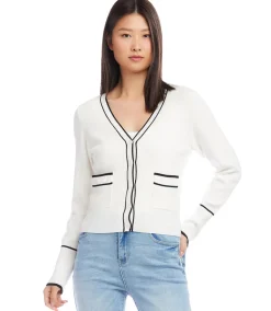 Contrast Trim Cardigan