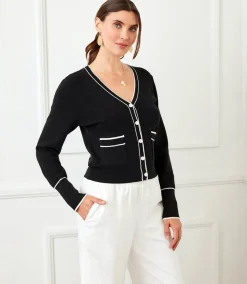 Contrast Trim Cardigan