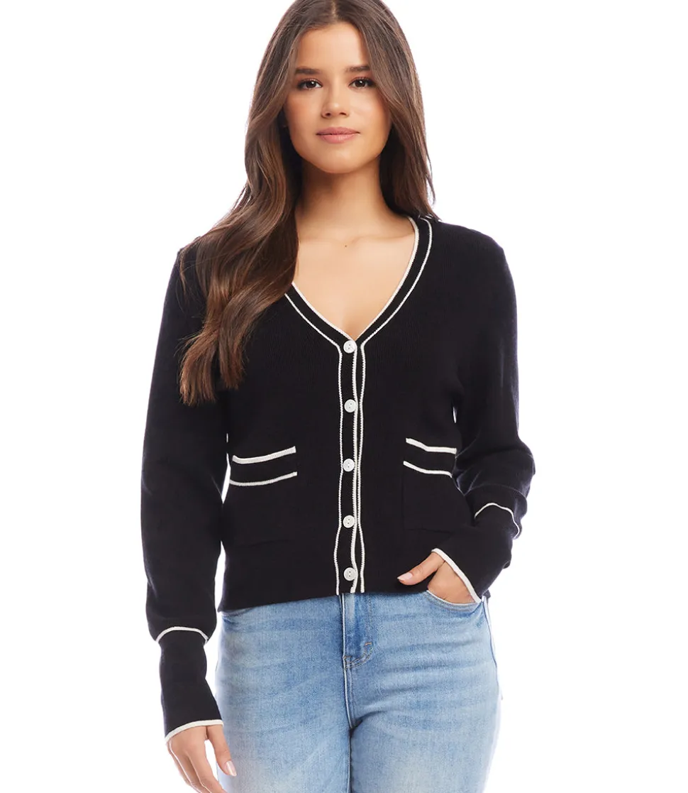 Contrast Trim Cardigan