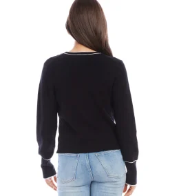 Contrast Trim Cardigan