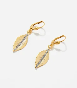 Crystal Leaf Earrings