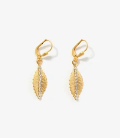 Crystal Leaf Earrings