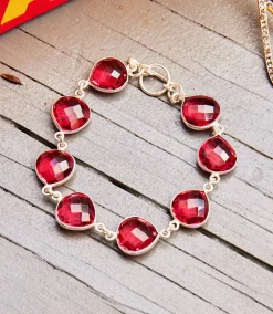 Dark Pink Amethyst Quartz Bracelet