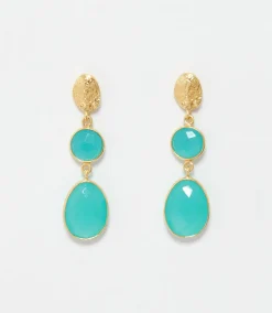 Double Drop Gemstone Earrings