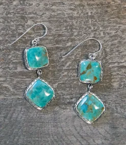 Double Drop Turquoise Earrings