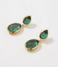Double Teardrop Gemstone Earrings