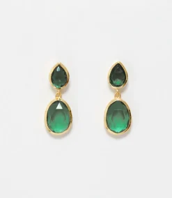 Double Teardrop Gemstone Earrings