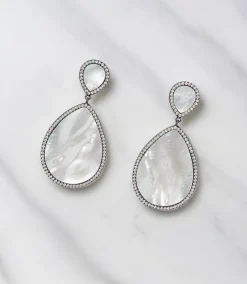 Double Teardrop Mother of Pearl Earrings
