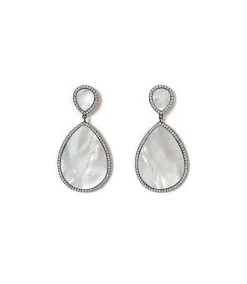 Double Teardrop Mother of Pearl Earrings