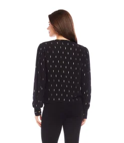 Drape Front Metallic Top