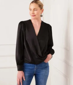Drape Front Satin Top