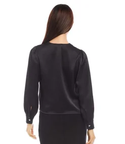 Drape Front Satin Top